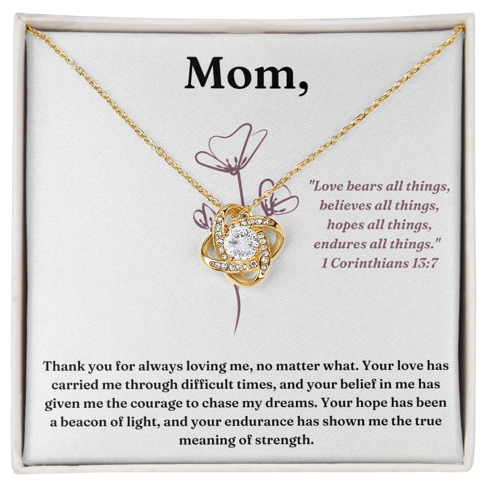 Love Knot Necklace: Love bears all things...