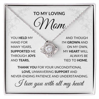 Love Knot Necklace: To My Loving Mom