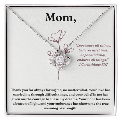 Love Knot Necklace: Love bears all things...