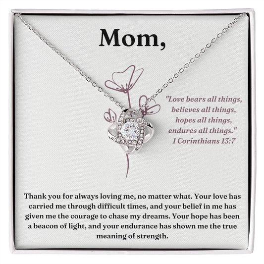 Love Knot Necklace: Love bears all things...