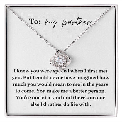 Love Knot Necklace: I Knew You Were Special