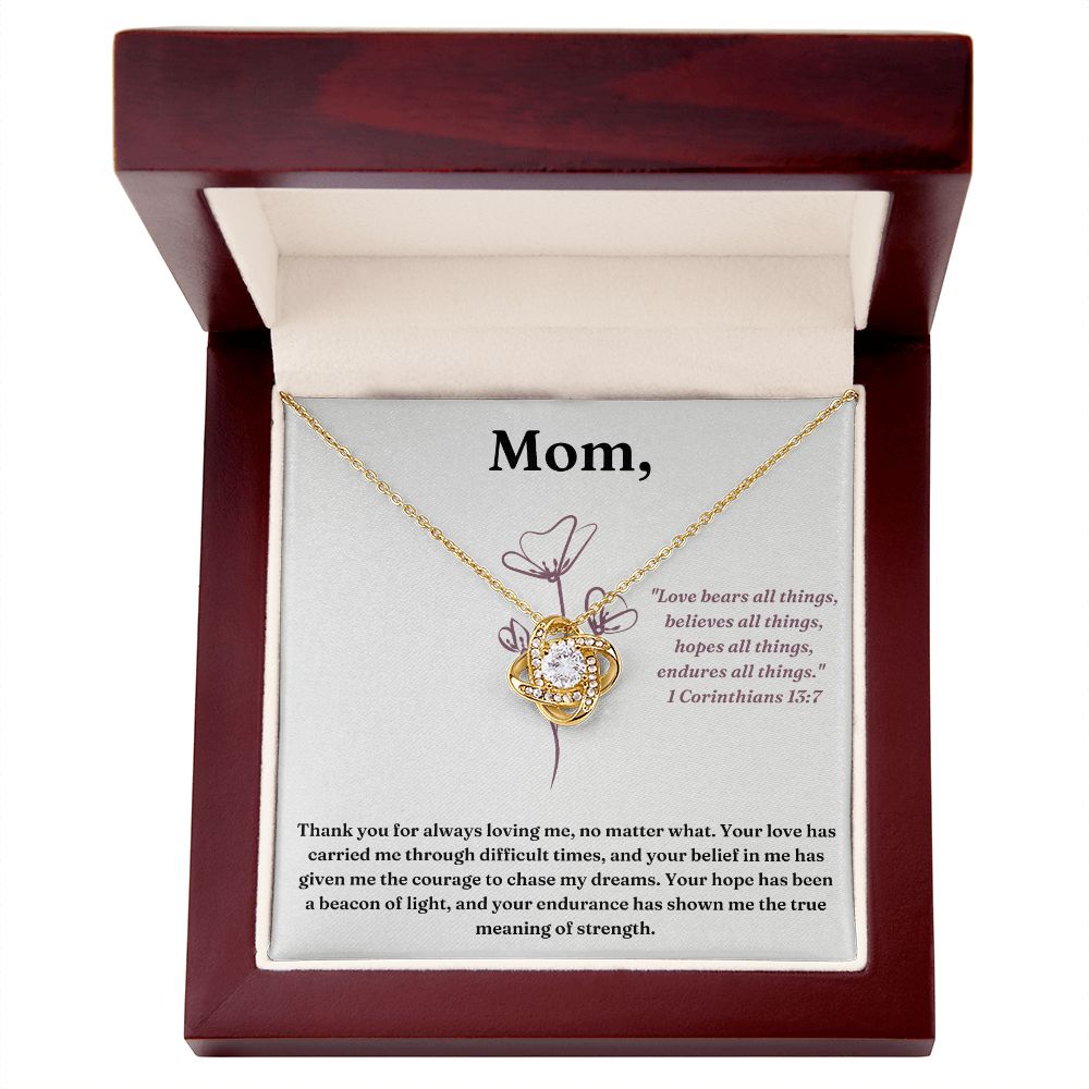 Love Knot Necklace: Love bears all things...