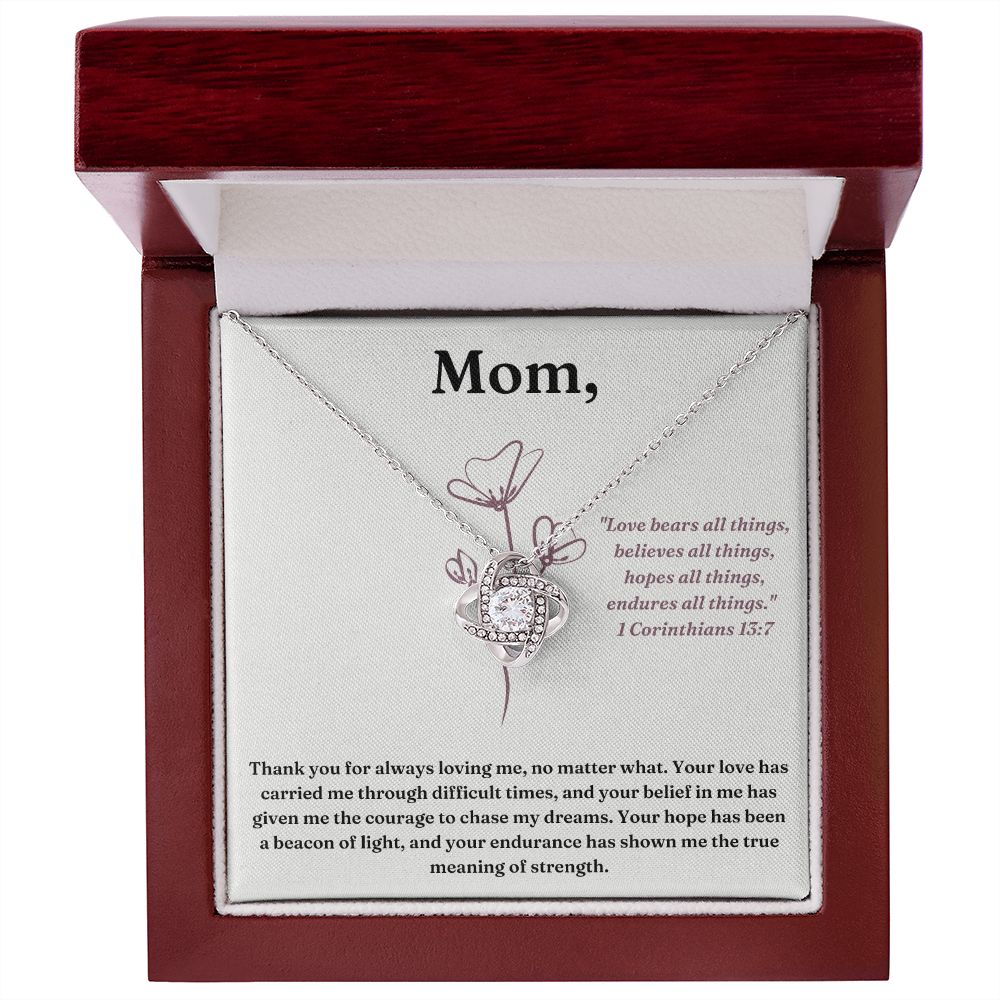 Love Knot Necklace: Love bears all things...