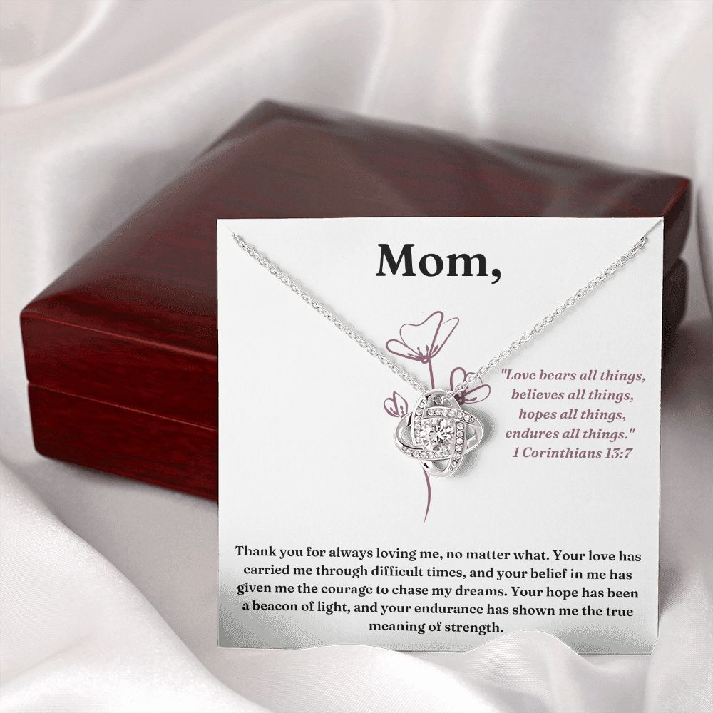 Love Knot Necklace: Love bears all things...
