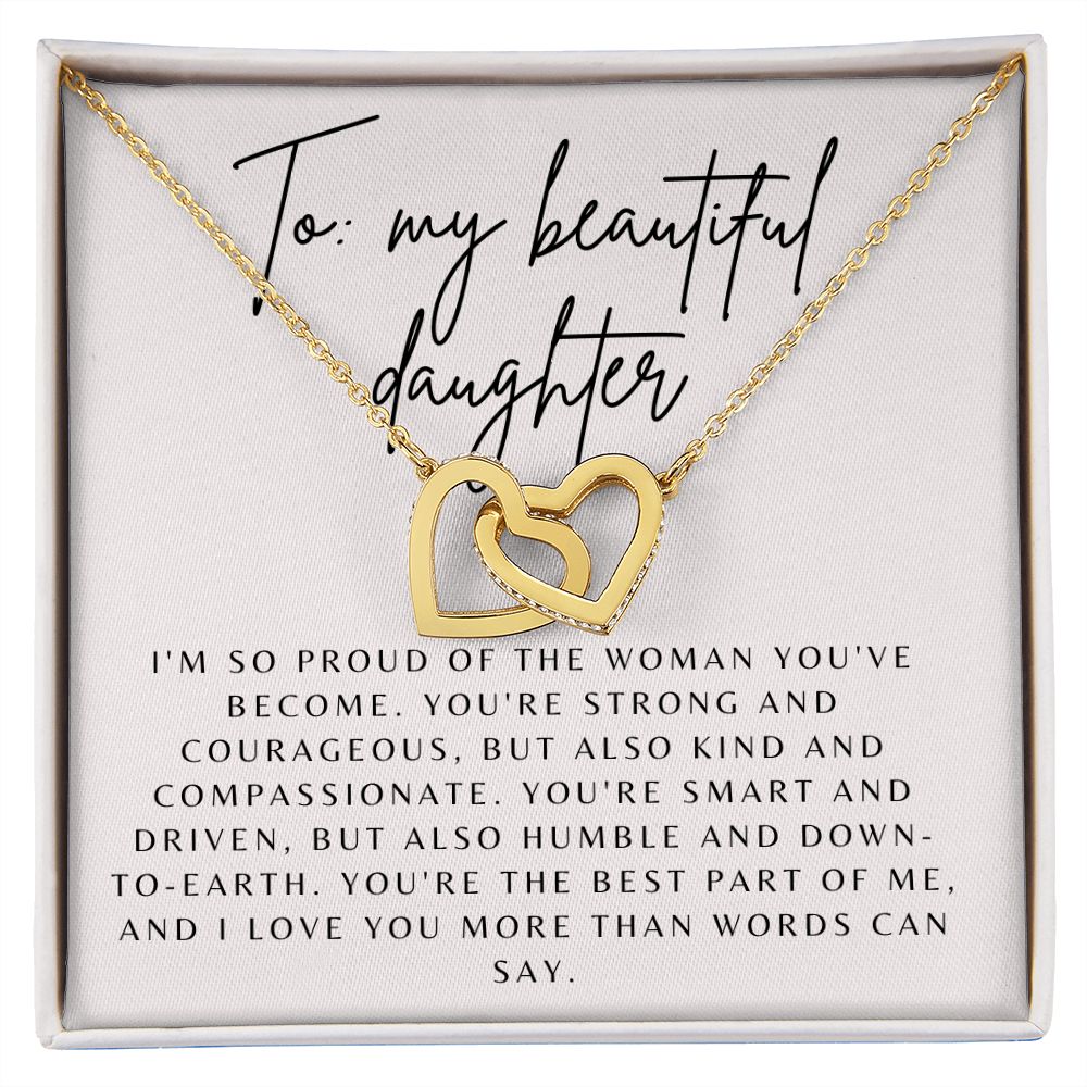 Interlocking Hearts' Necklace: To my Beautiful Daughter