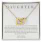 Interlocking Hearts' Necklace: Daughter - Love Mom and Dad