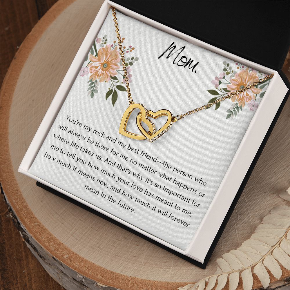 Interlocking Hearts' Necklace: You're My Rock And My Best Friend
