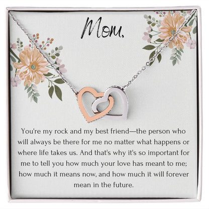 Interlocking Hearts' Necklace: You're My Rock And My Best Friend