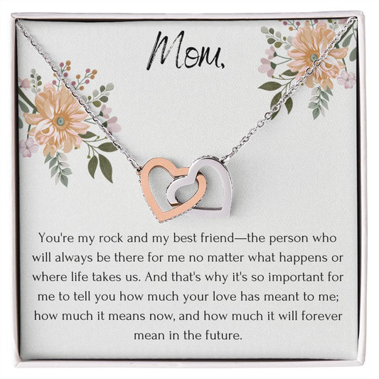 Interlocking Hearts' Necklace: You're My Rock And My Best Friend