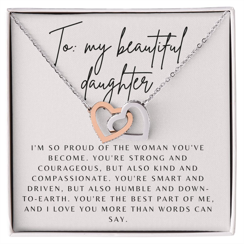 Interlocking Hearts' Necklace: To my Beautiful Daughter