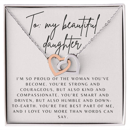 Interlocking Hearts' Necklace: To my Beautiful Daughter