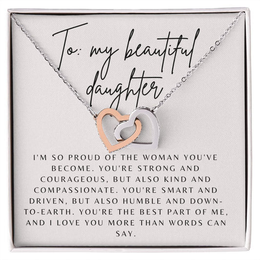 Interlocking Hearts' Necklace: To my Beautiful Daughter