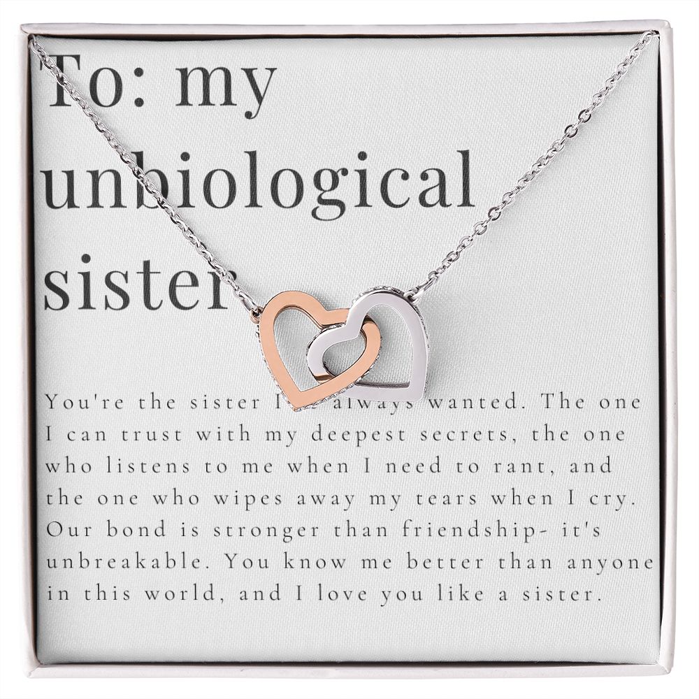 Interlocking Hearts'  Necklace: To My Unbiological SIster