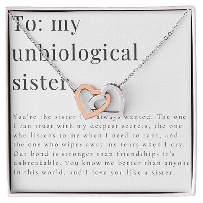 Interlocking Hearts'  Necklace: To My Unbiological SIster