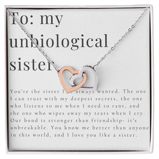 Interlocking Hearts'  Necklace: To My Unbiological SIster