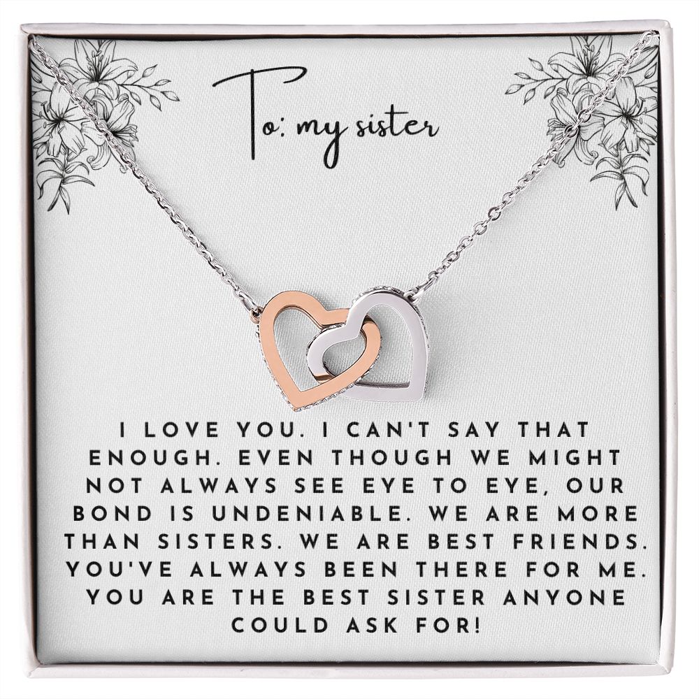 Interlocking Hearts' Necklace: Sister