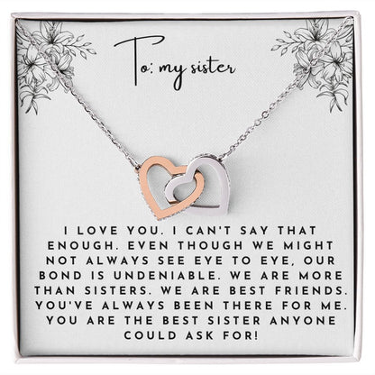 Interlocking Hearts' Necklace: Sister