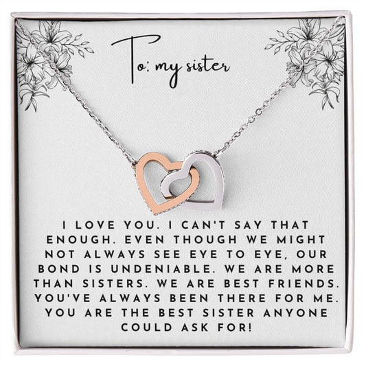 Interlocking Hearts' Necklace: Sister