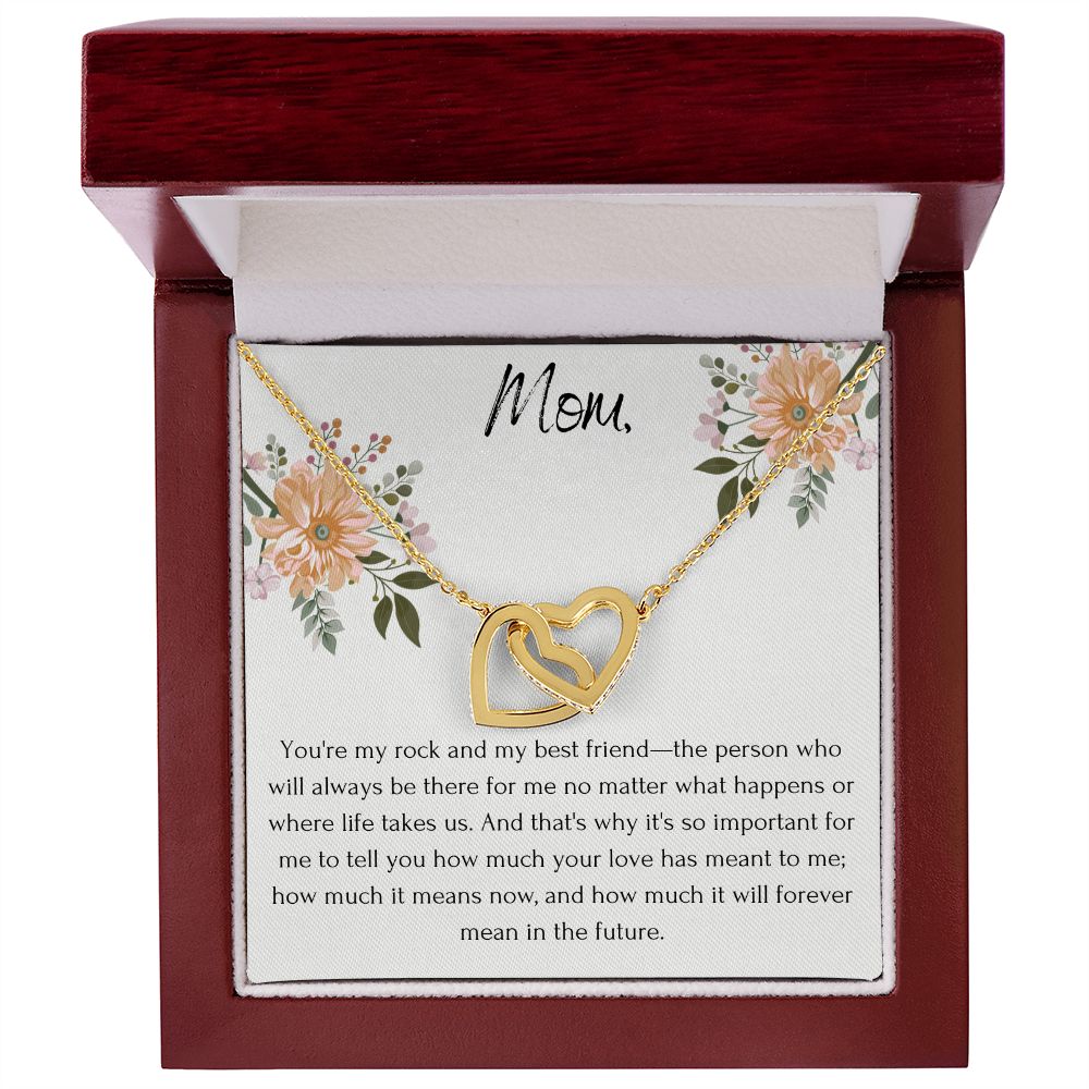 Interlocking Hearts' Necklace: You're My Rock And My Best Friend