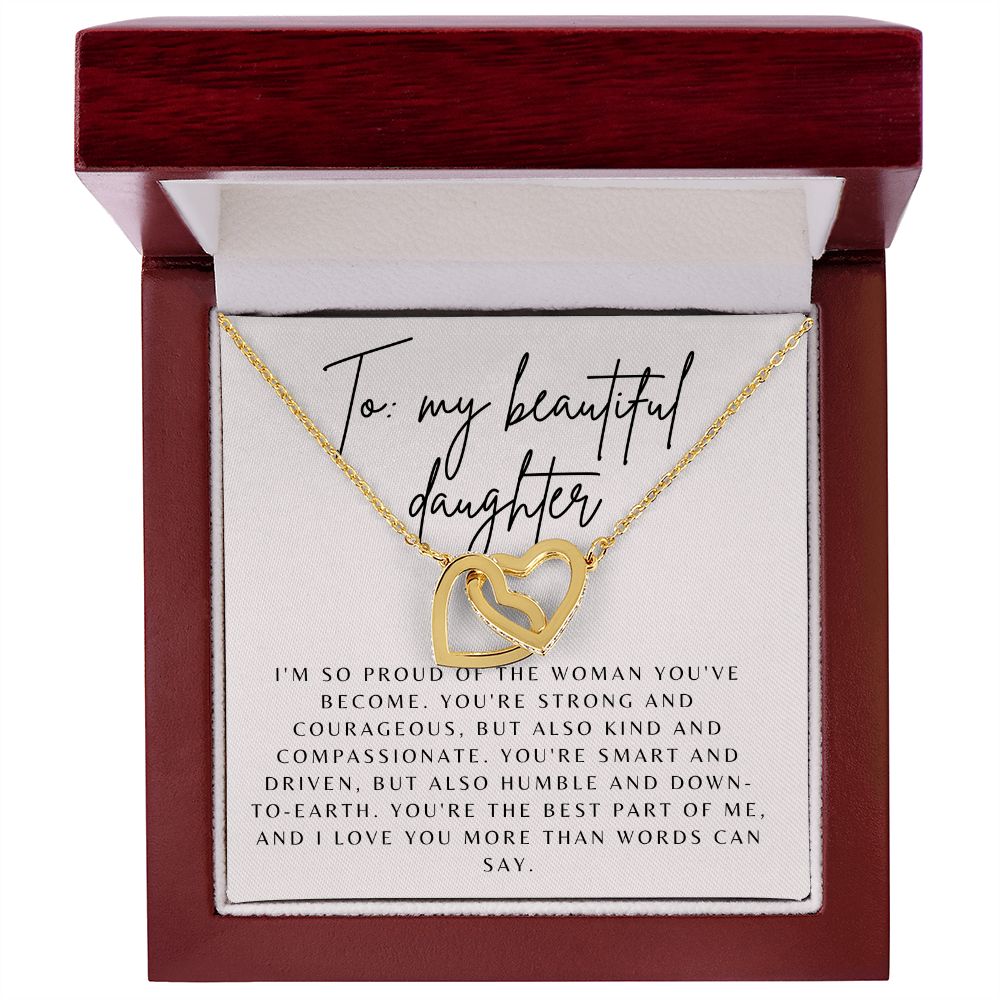 Interlocking Hearts' Necklace: To my Beautiful Daughter
