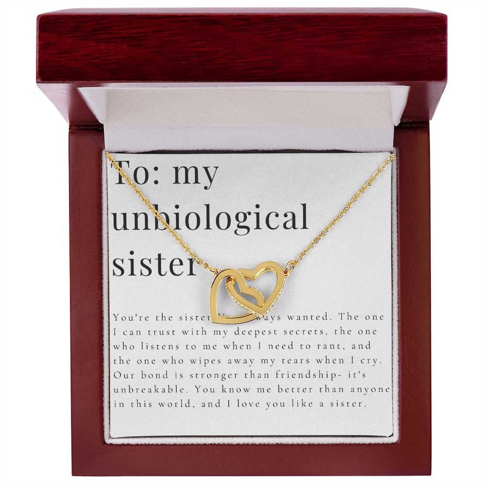 Interlocking Hearts'  Necklace: To My Unbiological SIster