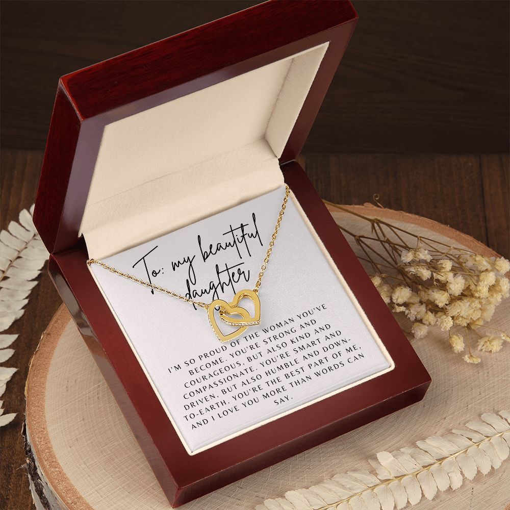 Interlocking Hearts' Necklace: To my Beautiful Daughter
