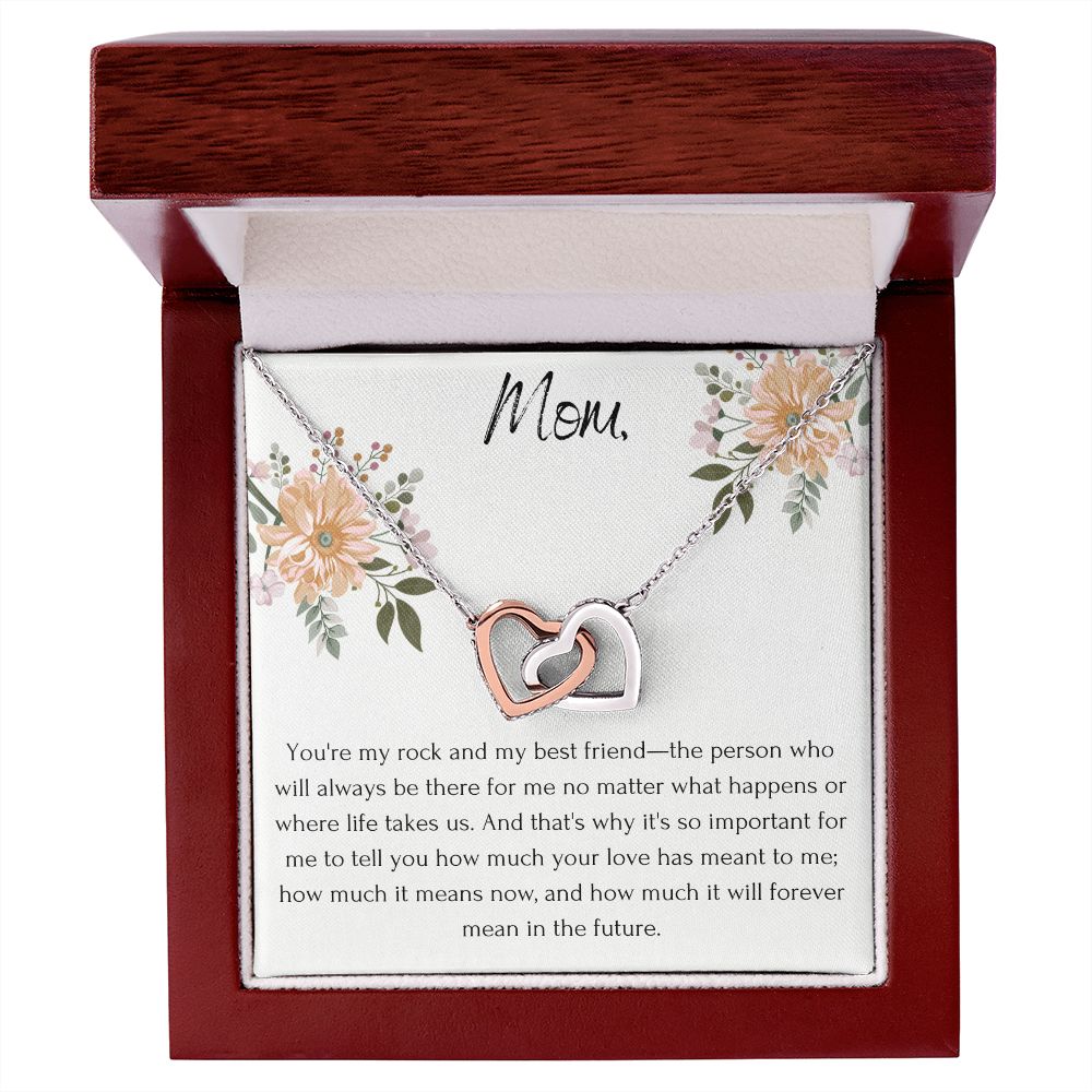 Interlocking Hearts' Necklace: You're My Rock And My Best Friend