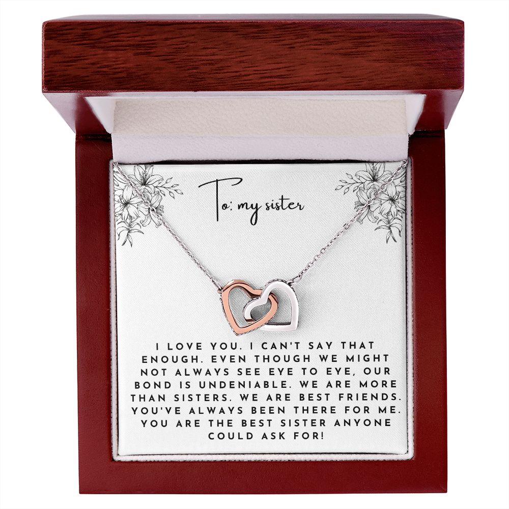 Interlocking Hearts' Necklace: Sister