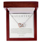 Interlocking Hearts' Necklace: Daughter - Love Mom and Dad
