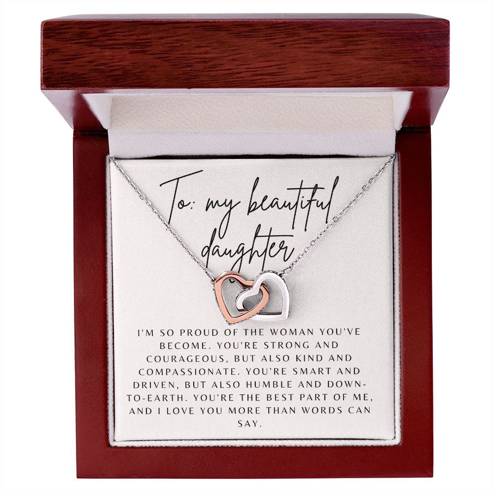 Interlocking Hearts' Necklace: To my Beautiful Daughter