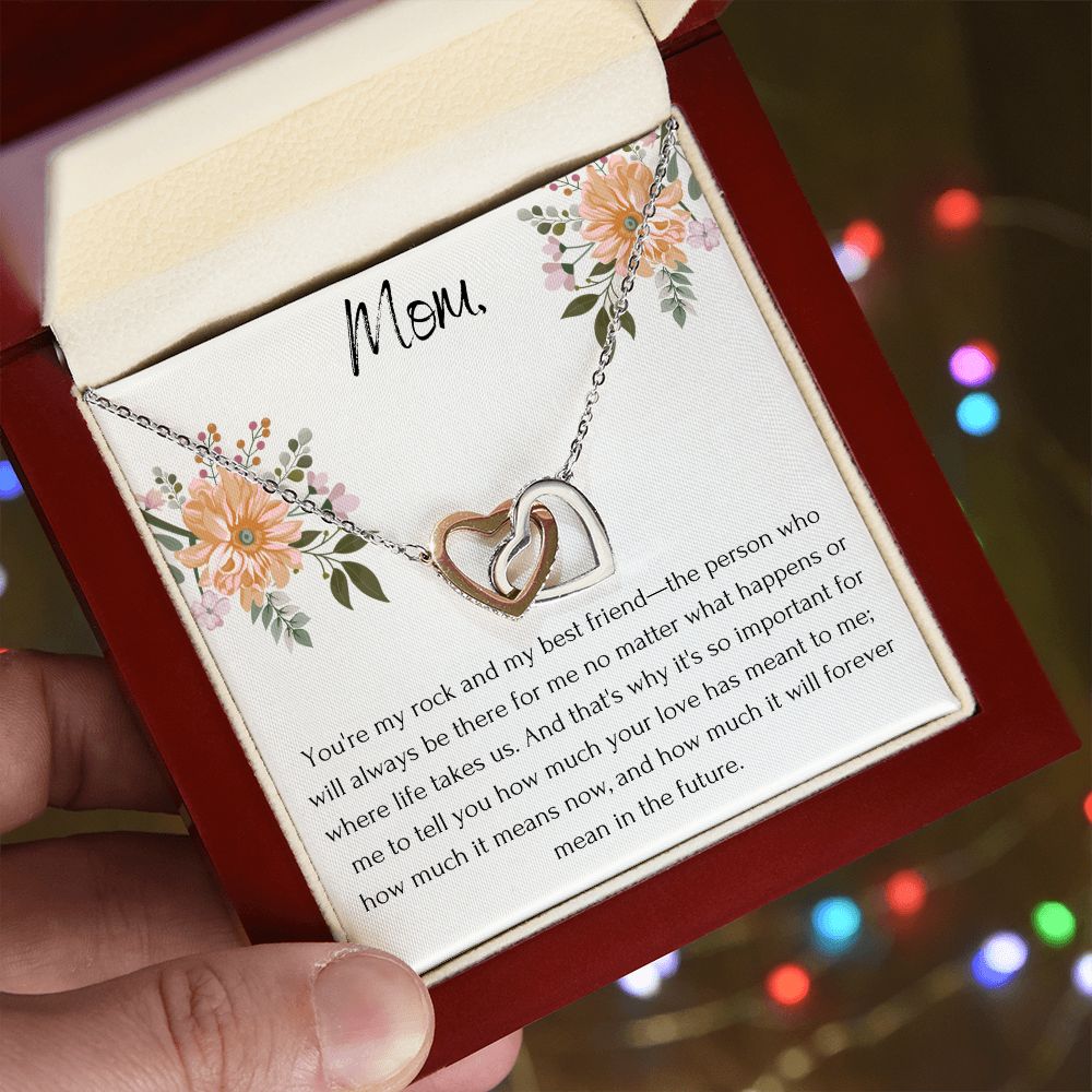 Interlocking Hearts' Necklace: You're My Rock And My Best Friend
