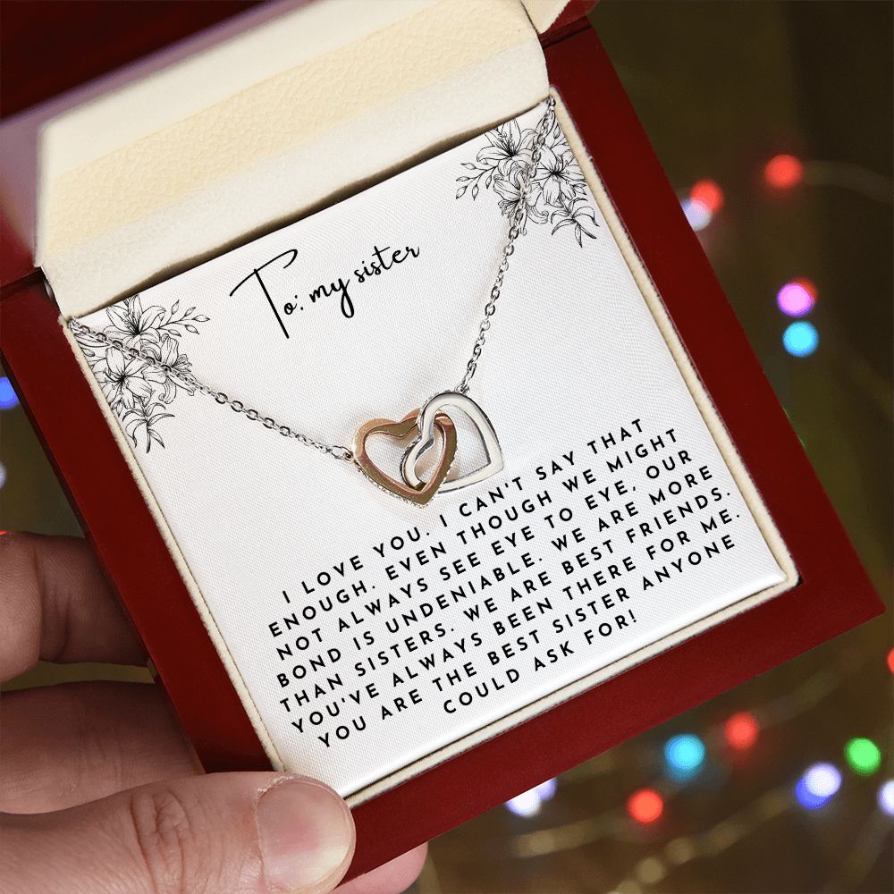 Interlocking Hearts' Necklace: Sister
