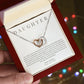 Interlocking Hearts' Necklace: Daughter - Love Mom and Dad