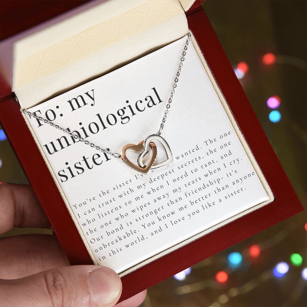 Interlocking Hearts'  Necklace: To My Unbiological SIster