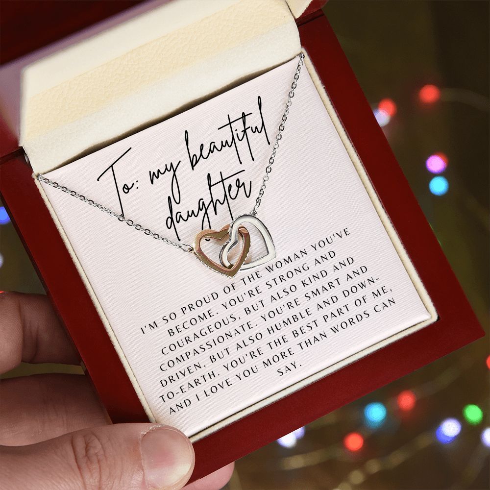 Interlocking Hearts' Necklace: To my Beautiful Daughter