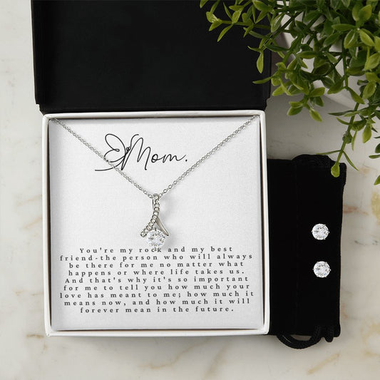 Alluring Beauty Necklace & Earring Set: Mom