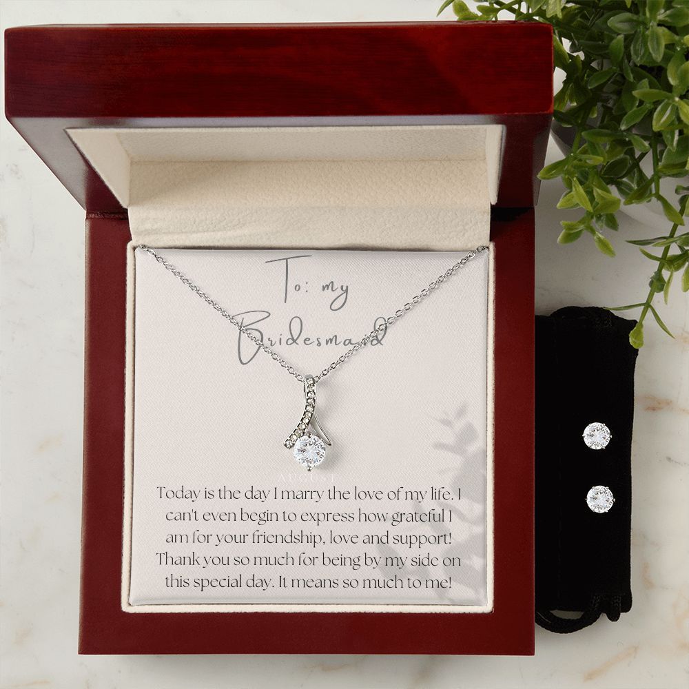 Alluring Beauty Necklace and Earring Set: To My Bridesmaid