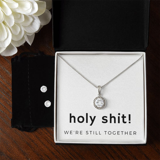Eternal Heart Necklace + Earring Set: Holy Shit! We're Still Together.