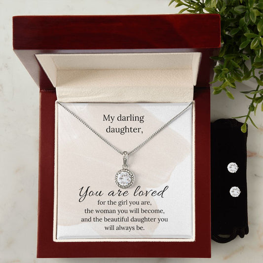 Eternal Hope Necklace & Earrings Set: Darling Daughter
