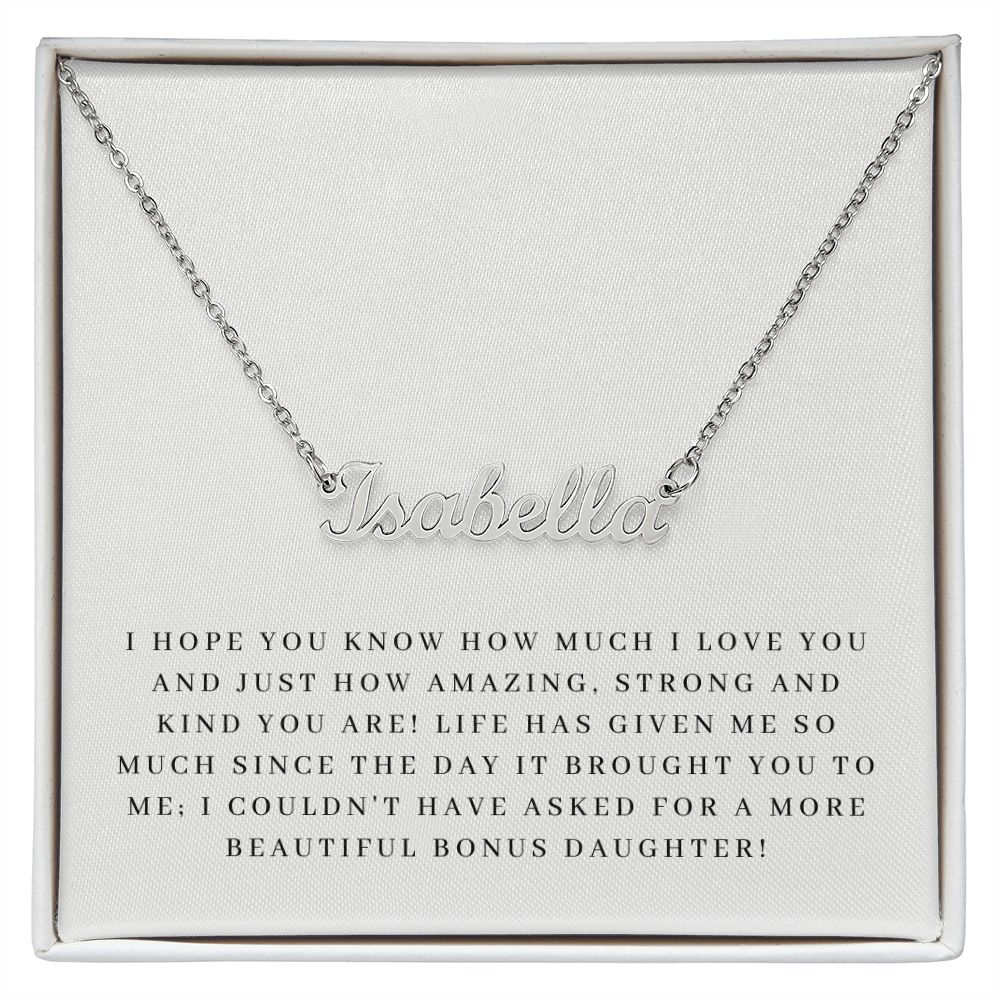 Custom Name Necklace: Bonus Daughter