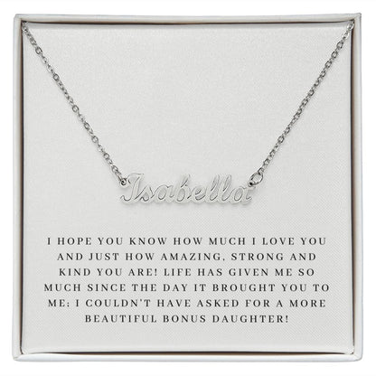 Custom Name Necklace: Bonus Daughter
