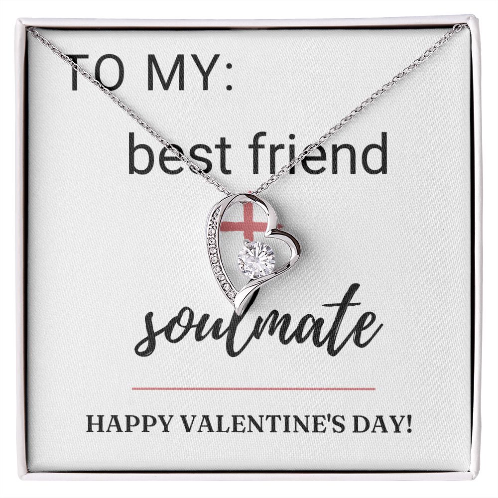 Forever Love Heart Necklace: Best Friend + Soulmate