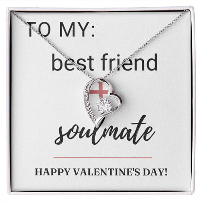 Forever Love Heart Necklace: Best Friend + Soulmate