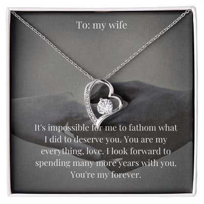Forever Love Heart Necklace: To My Wife