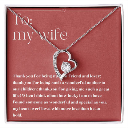 Forever Love Heart Necklace: Thank You