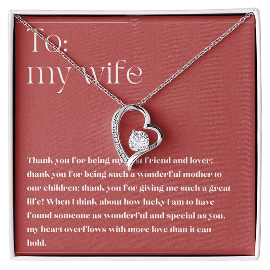 Forever Love Heart Necklace: Thank You