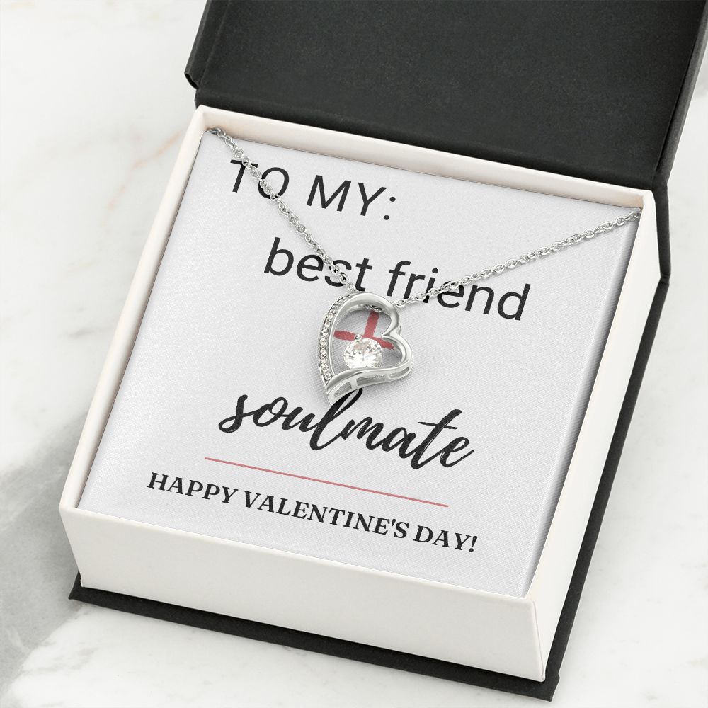 Forever Love Heart Necklace: Best Friend + Soulmate