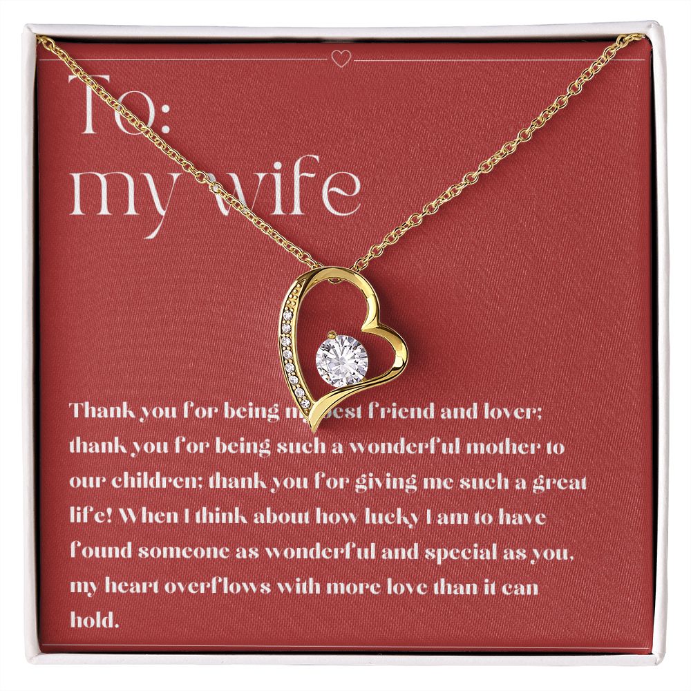 Forever Love Heart Necklace: Thank You