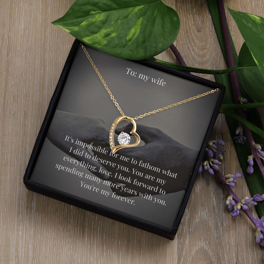 Forever Love Heart Necklace: To My Wife